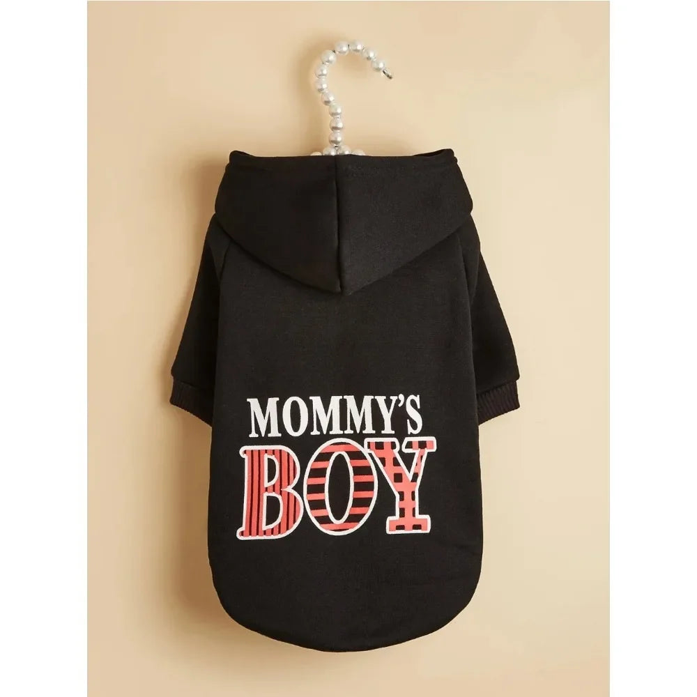 Pet Clothes for Dog Cat Puppy Hoodies Coat MOMMY'S BOY Sweatshirt Dog Outfits for Small Medium Dog Cat