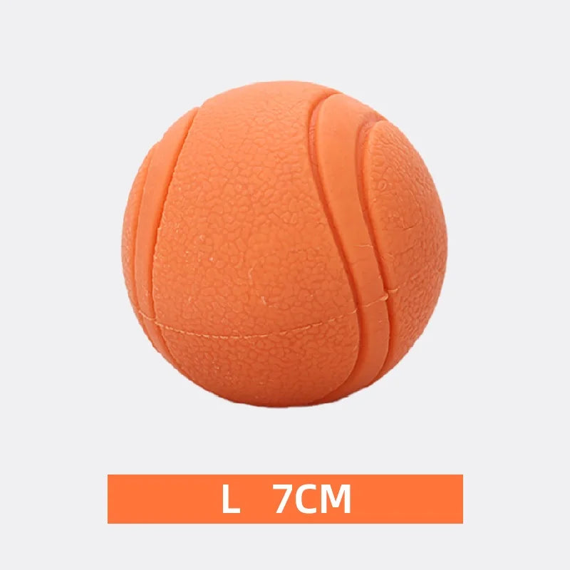 Bite-Resistant Rubber Dog Ball Toy – Chew-Proof Fetch Toy for Dogs & Puppies, Sizes S–XL (5–9 cm | 2–3.5 in) – Red orange L