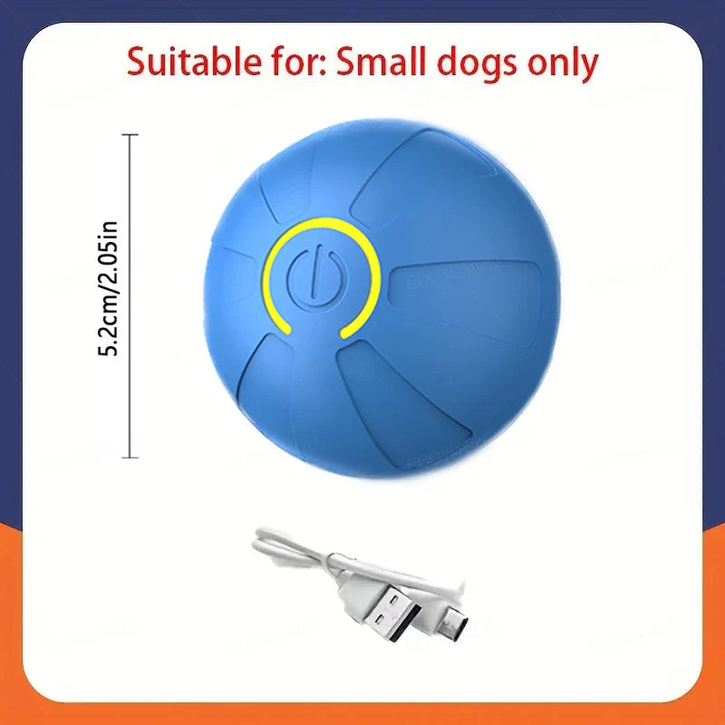 Automatic Interactive Dog Toy Ball USB Rechargeable Rolling Bouncing Chew Toy for Puppies to Large Dogs — Sizes 5.2 cm / 6.7 cm (2.05 in / 2.64 in) Blue SP China Mainland