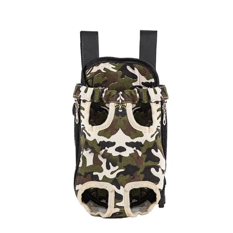 Breathable Camouflage Mesh Dog Carrier Backpack — Adjustable Pet Backpack for Small Dogs up to 22 lb (10 kg) Camouflage Canvas