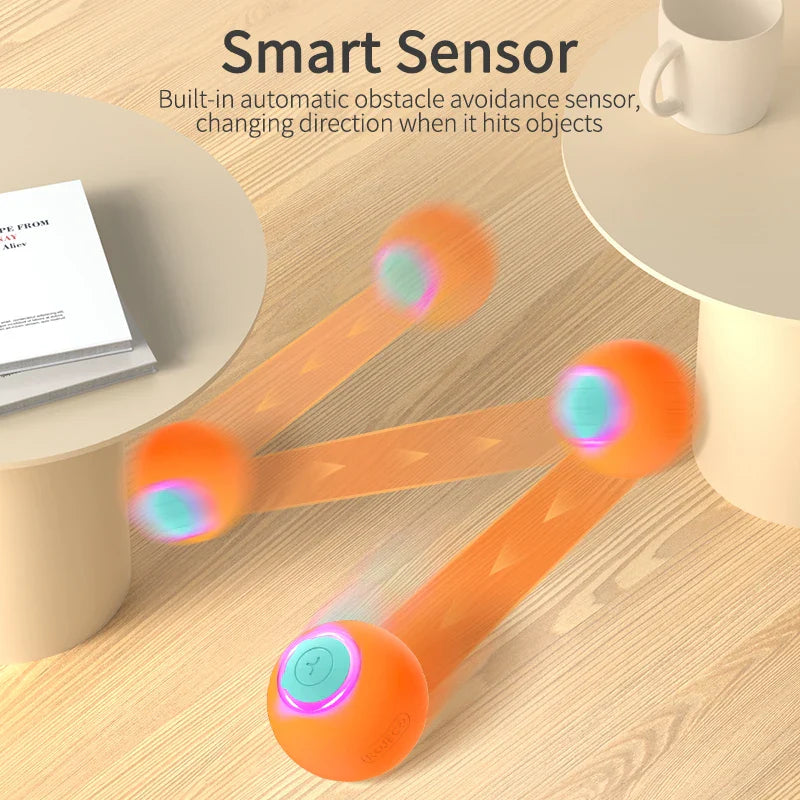 ROJECO Cat Toys Smart Interactive Cat Bouncing Ball Automatic Rolling Ball Training Self-moving Electric Toy Dog Pet Accessories