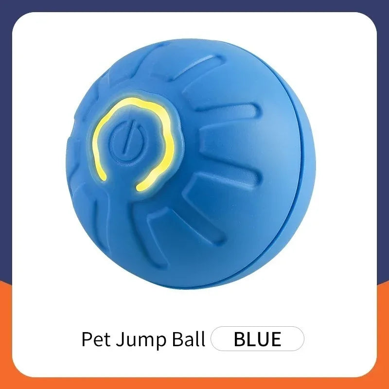 Interactive Rechargeable Pet Toy Ball – Automatic Bouncing & Rolling with RGB LED Lights for Dogs & Cats B Blue NO RGB 180mAh