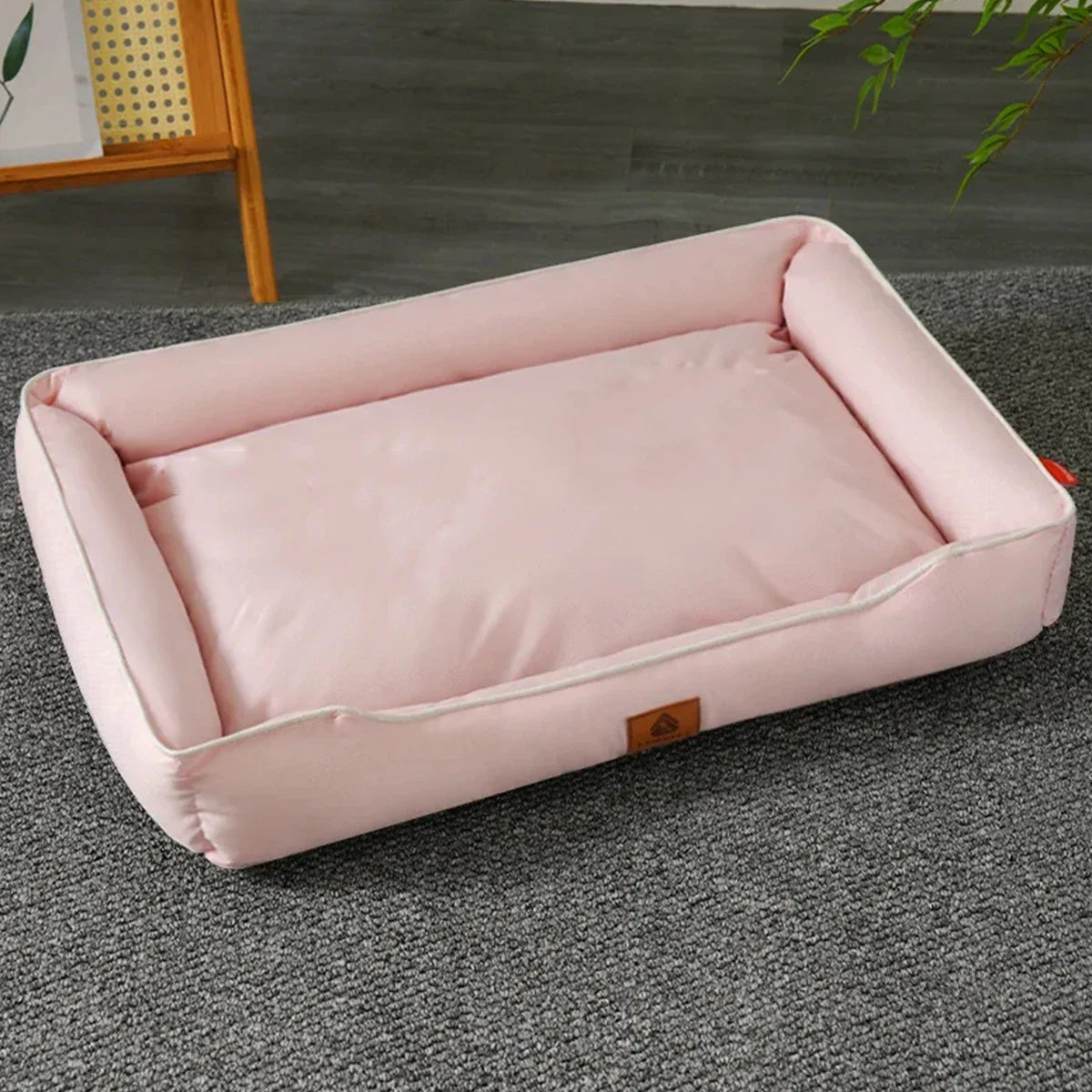 Four-Season Square Pet Bed Waterproof Thickened Bite-Resistant Dog & Cat Sofa Mattress – Sizes S-XXL (36–100 cm / 14–39 in) Pink