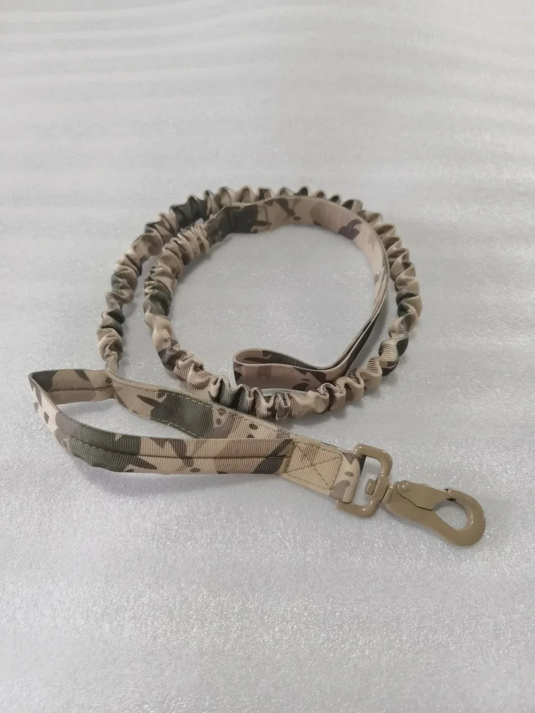 Tactical Military Dog Collar Leash Adjustable Nylon Leash for Medium Large Dogs Heavy Duty Dog Leash with Shock Absorption Camouflage