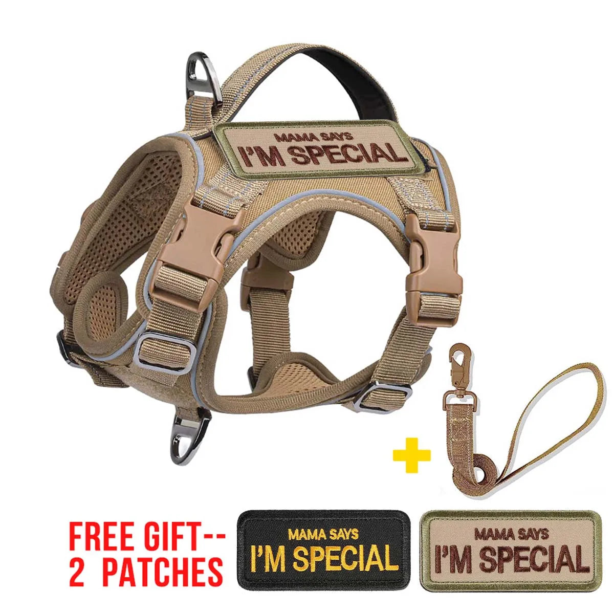 Tactical Dog Harness for Small Dogs - Military Service Dog Vest with Vertical Handle and Reflective Vest for Outdoor Training Dog Harness--K--S XS（old）