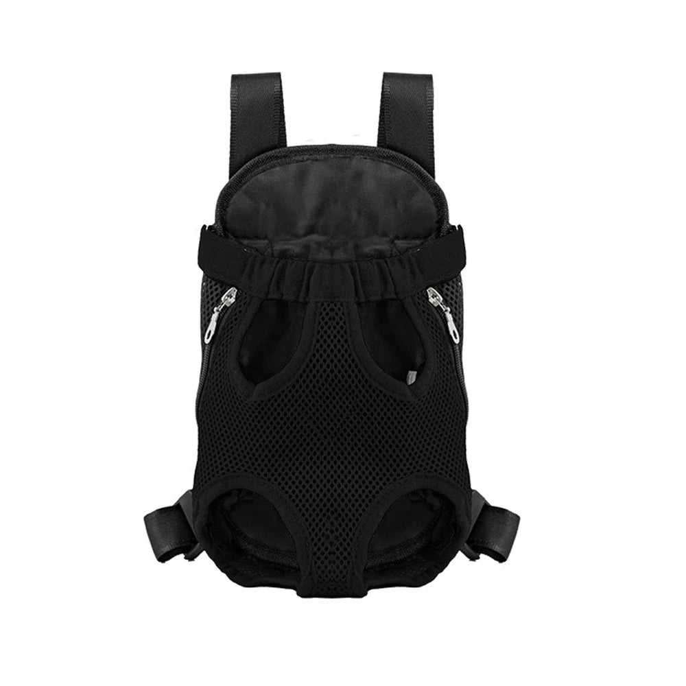 Breathable Camouflage Mesh Dog Carrier Backpack — Adjustable Pet Backpack for Small Dogs up to 22 lb (10 kg) Black Grid
