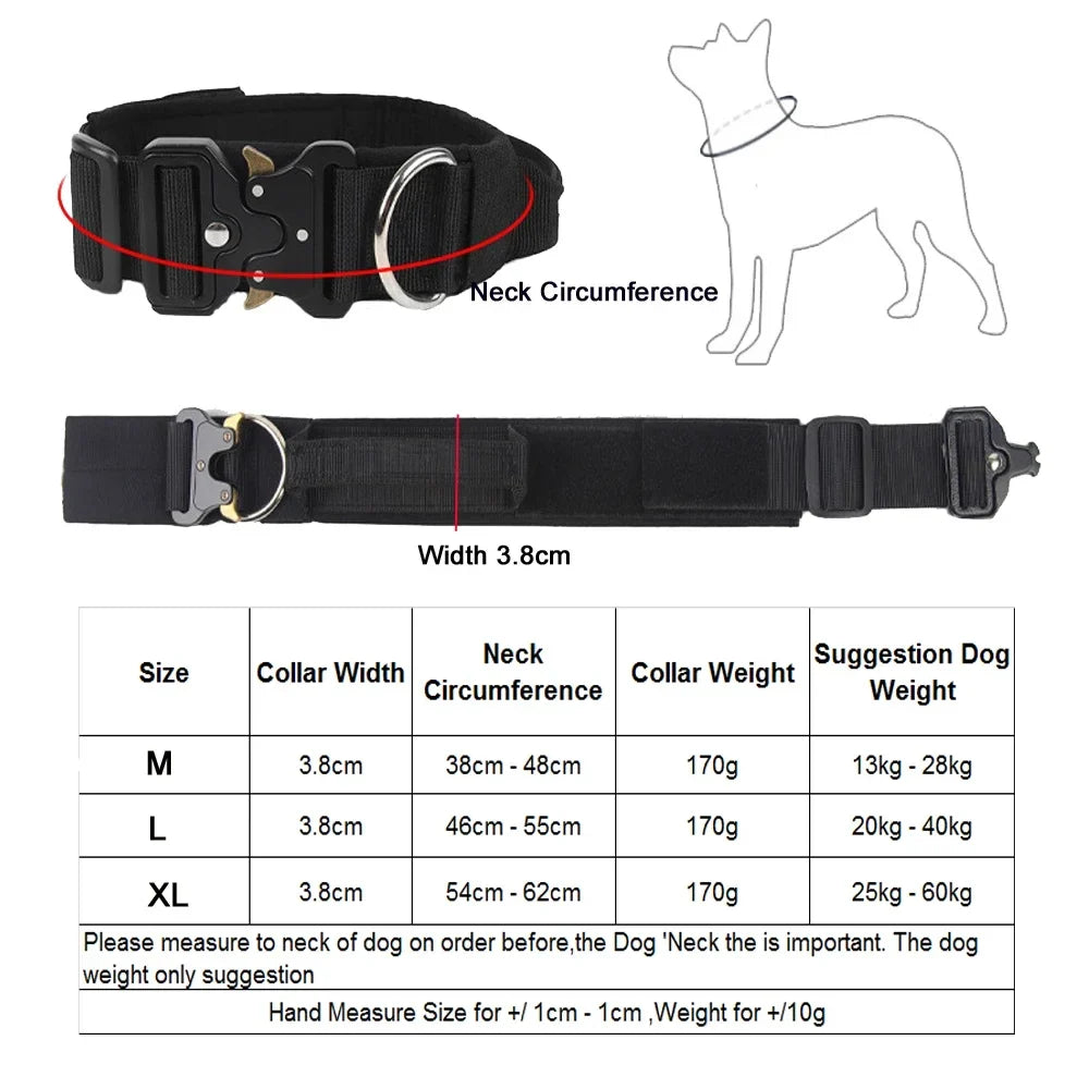 Tactical Dogs Collars with Handle Heavy Duty Military Dog Collar for Medium Large Dogs Collar with Quick Release Pets Collar