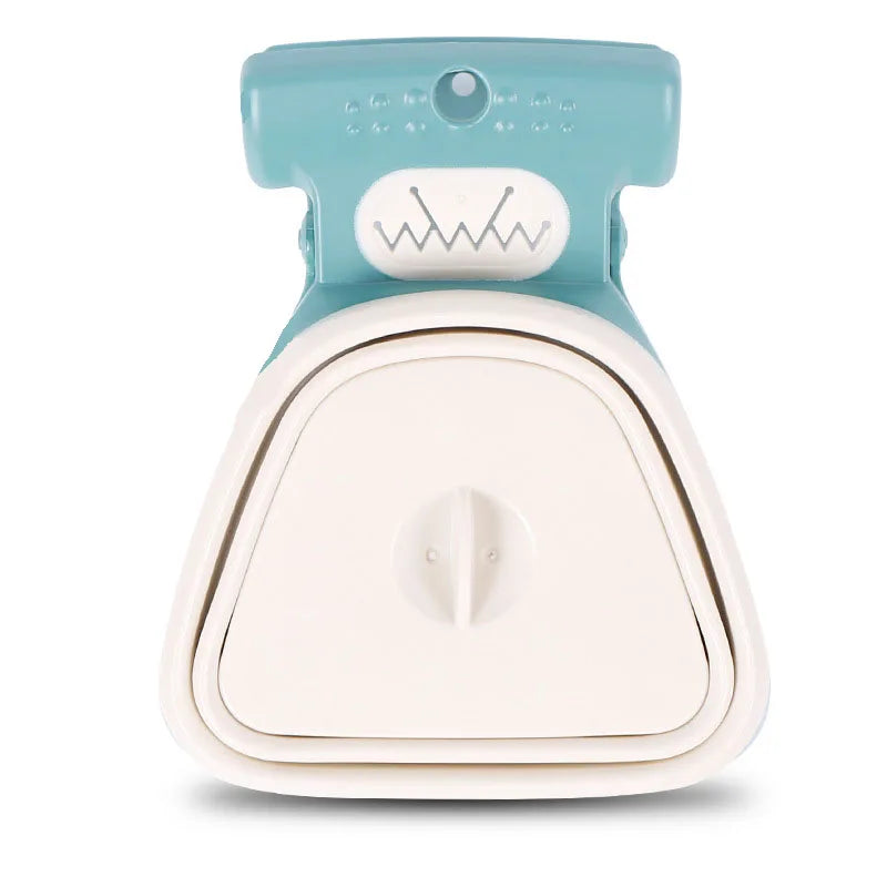 Foldable Dog Pooper Scooper – Portable Travel Poop Scoop with 1 Roll Biodegradable Bags (S 13.5×11.5 cm / 5.3×4.5 in, L 18×15 cm / 7.1×5.9 in) D