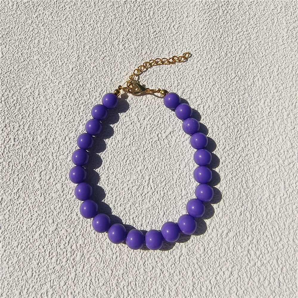 Dogs Necklace Extension Chain Design Pet Collar Fashion Dogs Faux Pearls Necklace Loop DIY Cat Dog Grooming Accessory purple