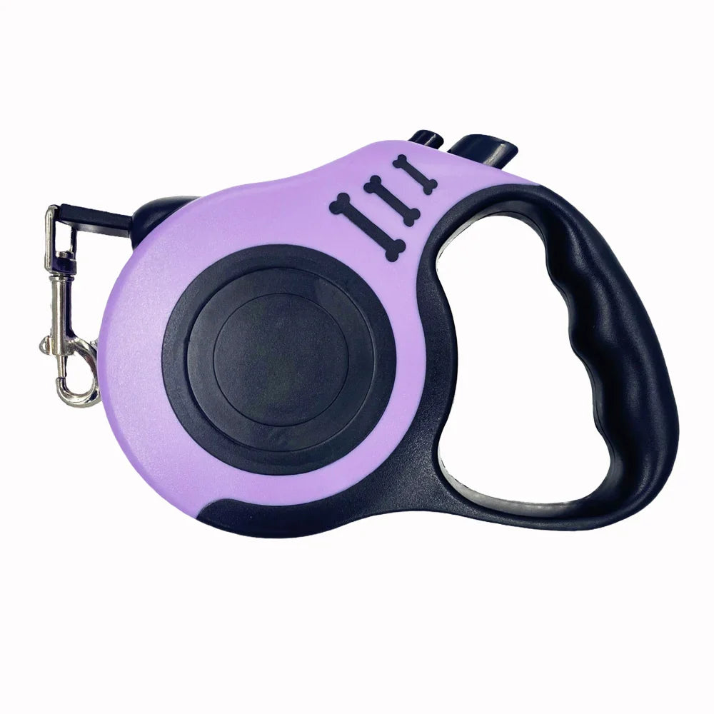 Retractable Dog Leash 3m (10ft) / 5m (16ft) Nylon Quick-Release Leash for Small to Large Dogs — Walking, Hiking & Travel Purple China Mainland