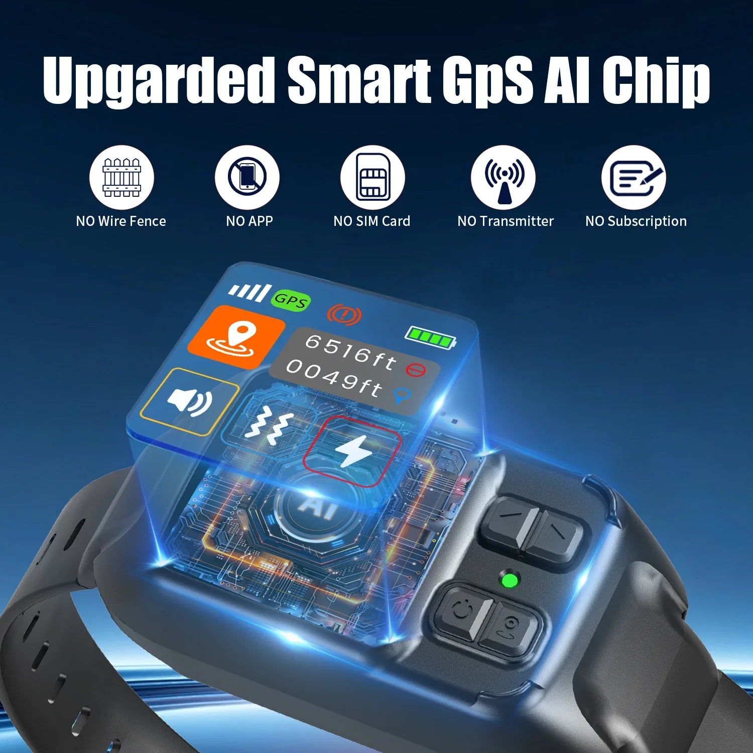 GPS Wireless Dog Fencing System - Electric dog fencing with GPS Electric Satellite Technology,Customizable regions,15-2000m