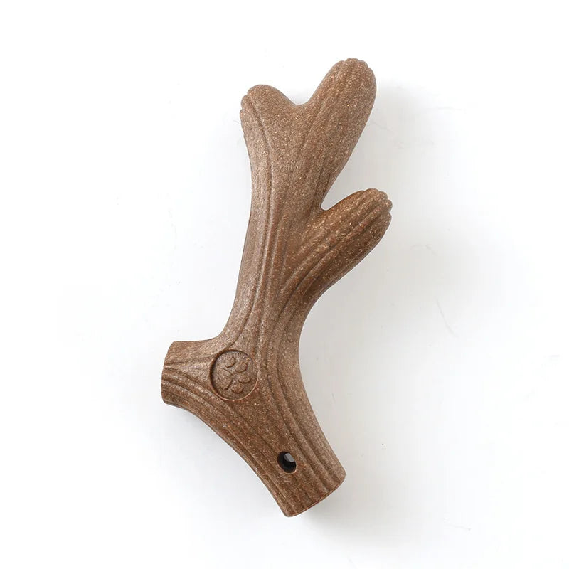 Dog Dental Chew Toy - Interactive Bamboo Bone for Teeth Cleaning, Breath Freshening & Durable Chew Training Brown deer antlers