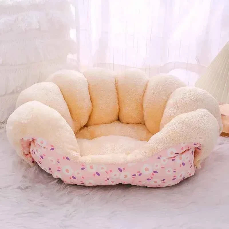 2-in-1 Winter Warm Cat House Bed (Up to 23.6 in) - Convertible Sofa/Basket for Dogs & Cats Pink