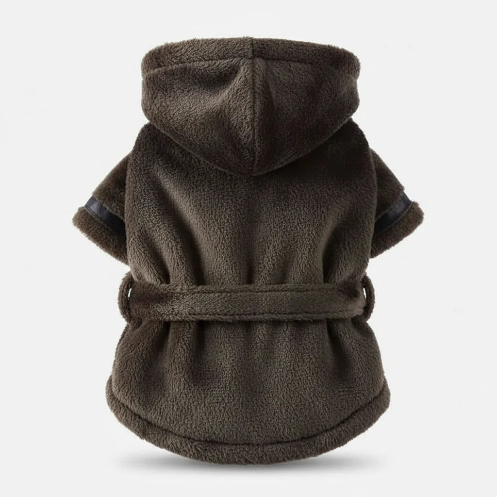 Hooded Pet Dog Bathrobe – Super Absorbent Drying Towel Pajamas Brown