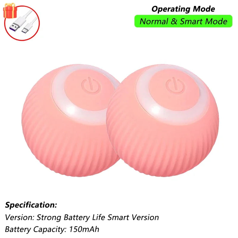 Interactive Smart Cat Toy Ball | Automatic Rolling Ball with Obstacle Avoidance 2 Pink Smart New Version
