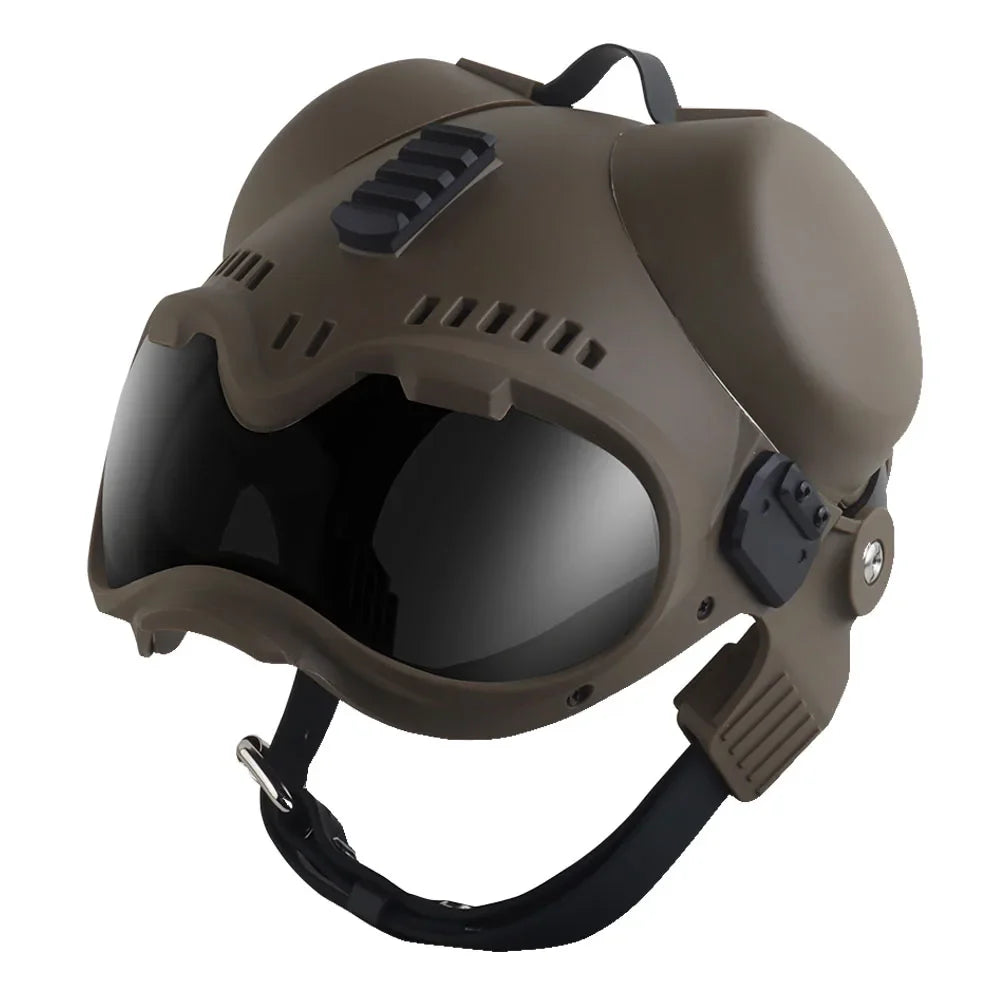 Tactical K9 Dog Helmet With Mounting Rail Goggles Outdoor Hunting Combat Training Large Patrol Dogs Sheepdog Pet Protection Gear