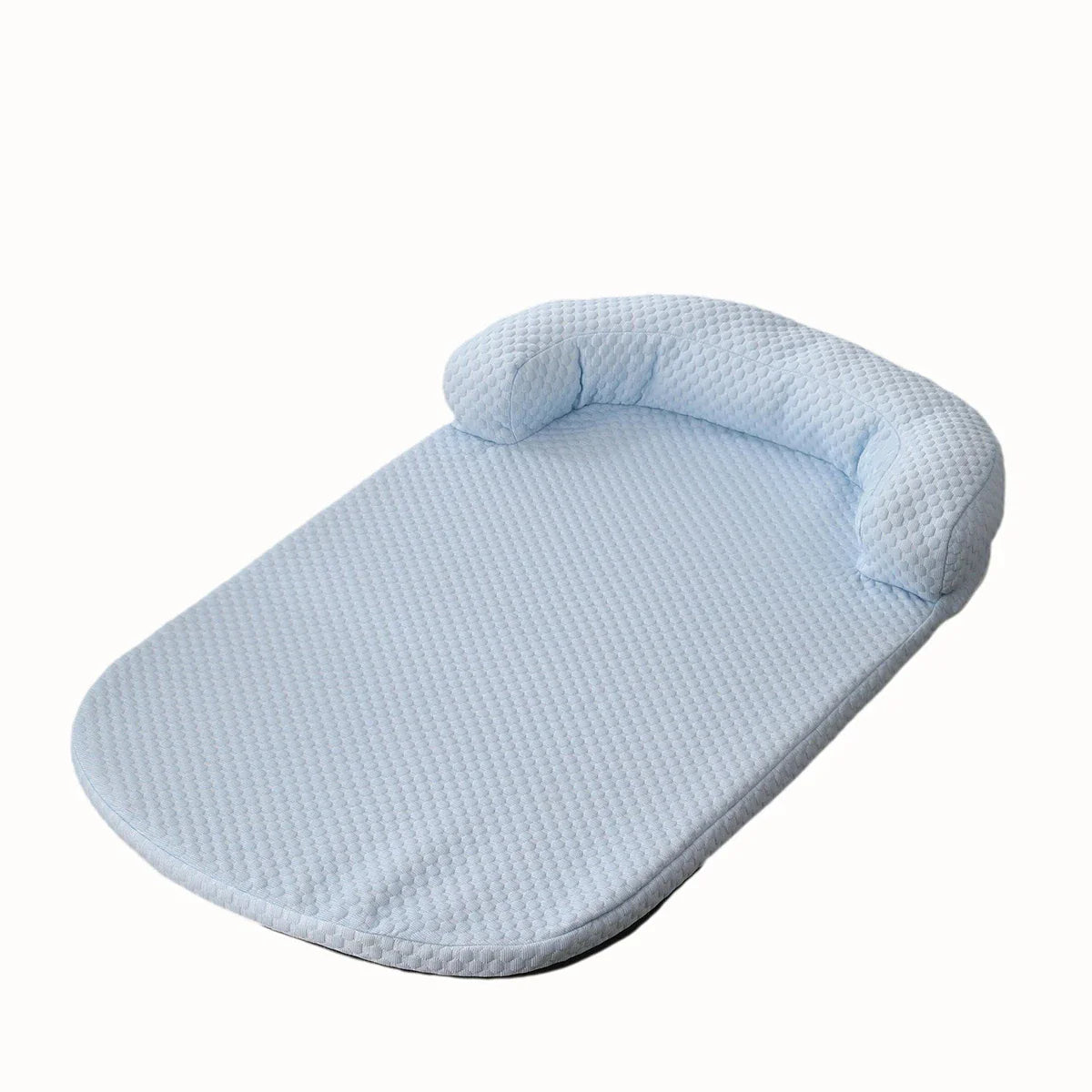 Cooling Ice Silk Pet Bed with Pillow - Breathable Anti-Slip Dog & Cat Cushion, Machine Washable (XS-L) Blue