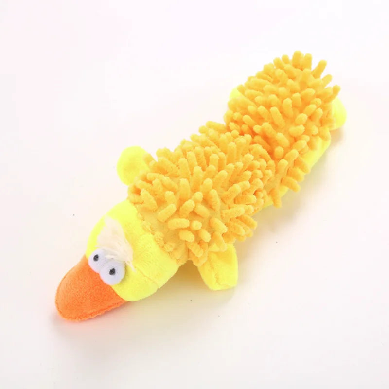 Small Breed Dog Plush Toy 10.2 in (26 cm) Animal Shape Squeaky Chew and Dental Cleaning Toy for Chihuahua Yorkie Bichon Puppies As the pictures Yellow Duck China Mainland