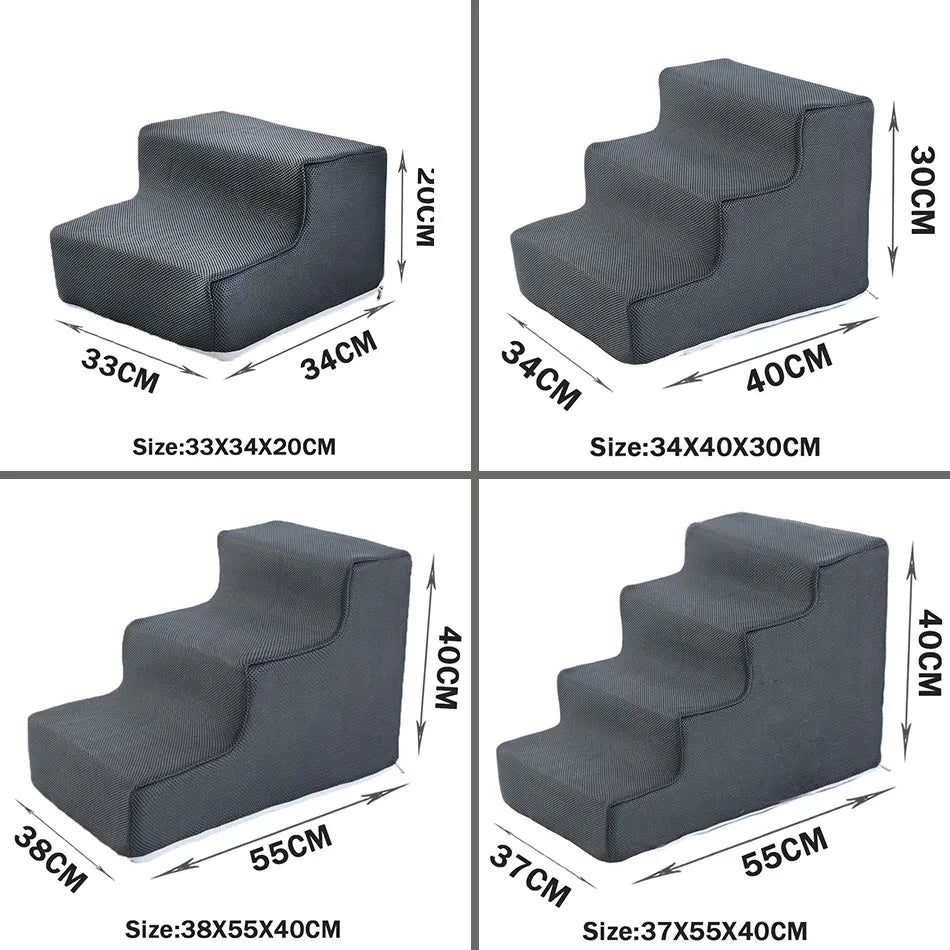 Pet Stairs for Dogs & Cats — 2/3/4-Step Detachable Sponge Ramp, Washable Waterproof Pet Ladder pet ladder 02