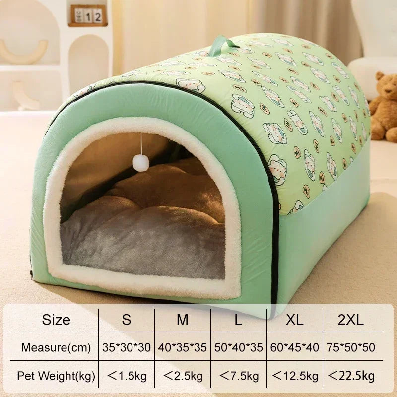 Removable Washable Pet Bed — Cozy Nest for Small to 2XL Dogs & Cats (35–75 cm | 14–30 in) Green
