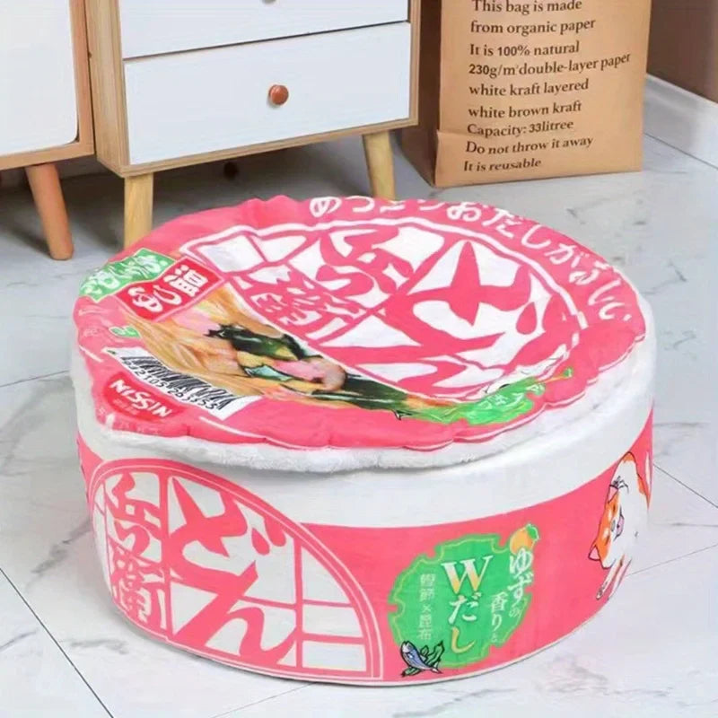 Instant Noodle Pet Bed – Cozy Udon Cup Nest for Cats & Small Dogs with Removable Cover, S 40 x 20 cm (15.7 x 7.9 in) & L 50 x 20 cm (19.7 x 7.9 in) style 6
