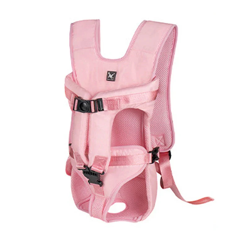 Hands-Free Breathable Pet Carrier Backpack Front & Back Dog Cat Carrier for Small Pets Under 30 lbs (13.6 kg) Pink