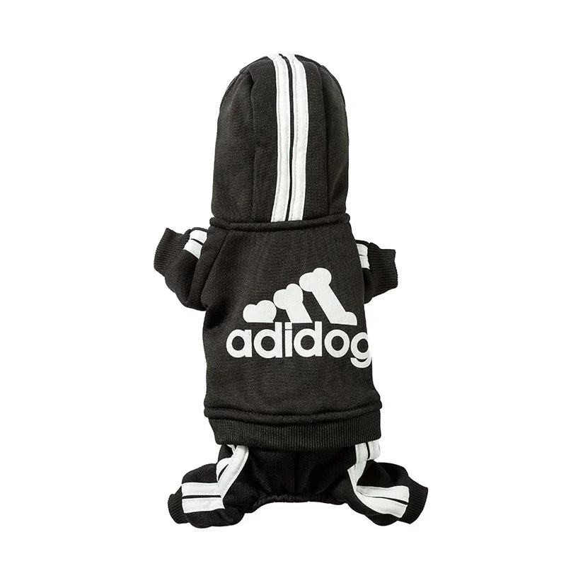 Adidog Clothes Dog Jumpsuit Warm Puppy Pet Clothes For Dog Hoodies Sweatshirt Yorkie French Bulldog Clothing For Dog Coat Jacket black