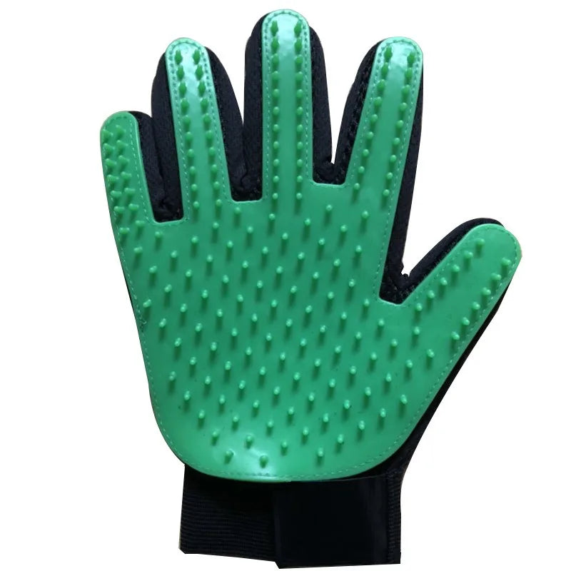 Multicolor Silicone Pet Grooming Gloves for Cats and Dogs – Reusable Hair Removal Mitt green right