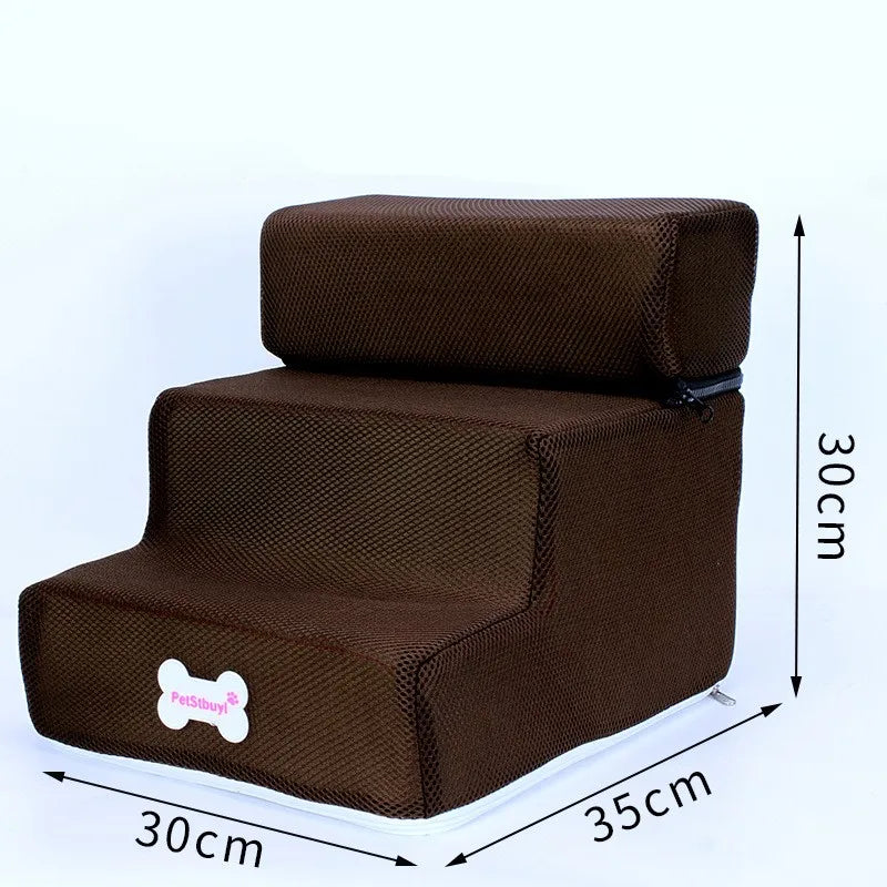 3-Step Pet Stairs for Small Dogs and Cats - Removable Washable Non-Slip Ramp Ladder three floors 2 China Mainland