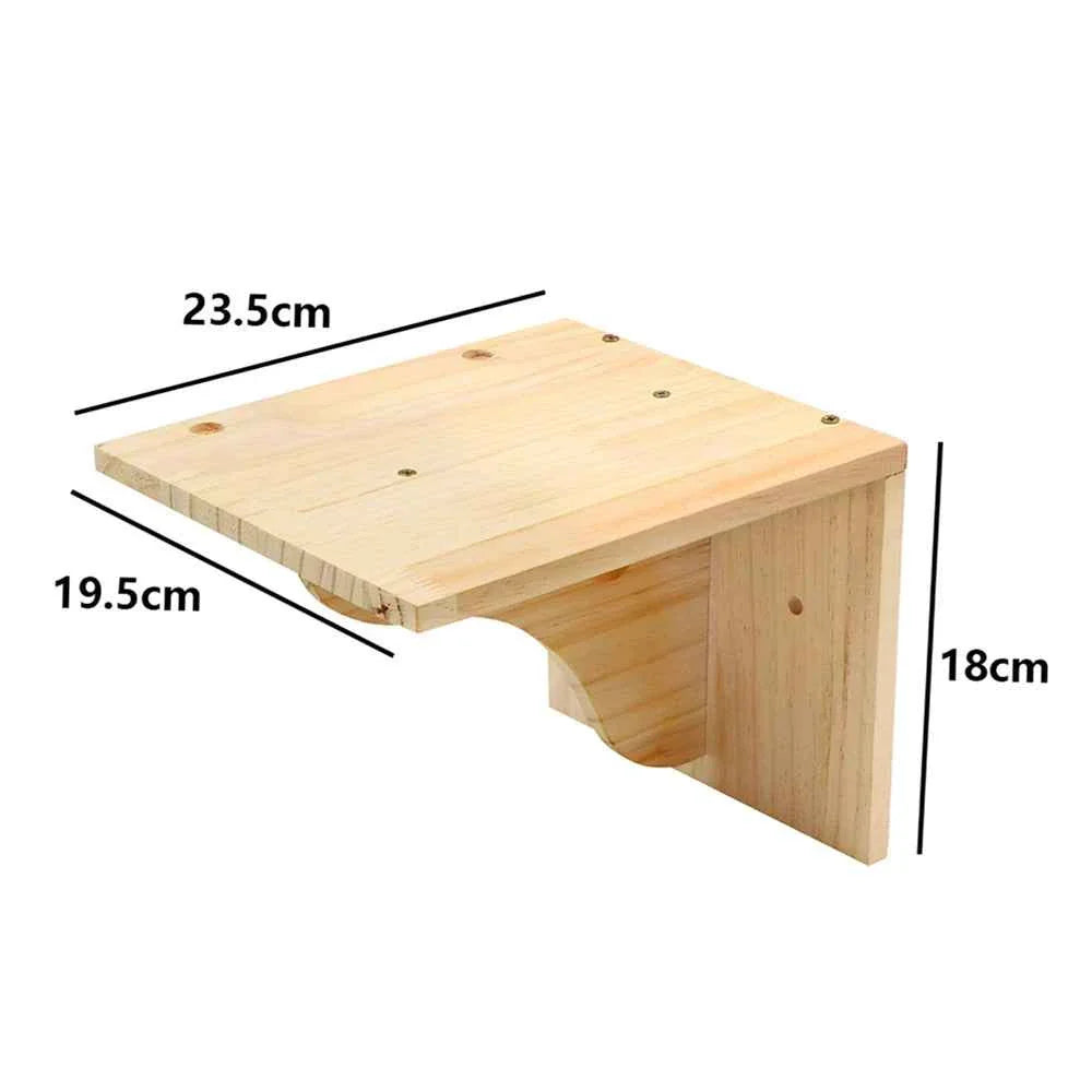 Wall-Mounted Cat Climbing Rope – Solid Wood Pedals & Sisal Scratch Training Toy for Indoor Cats Small platform