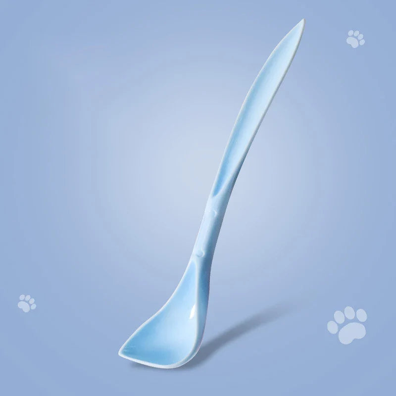 Portable Silicone 2-in-1 Pet Can Lid with Spoon – Food Sealer & Fresh-Keeping Cover for Cats & Dogs (Fits Most Cans) Blue Spoon China Mainland
