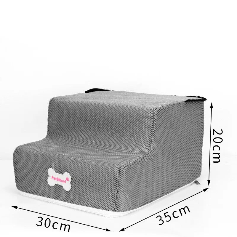 3-Step Pet Stairs for Small Dogs and Cats - Removable Washable Non-Slip Ramp Ladder two floors 2 China Mainland
