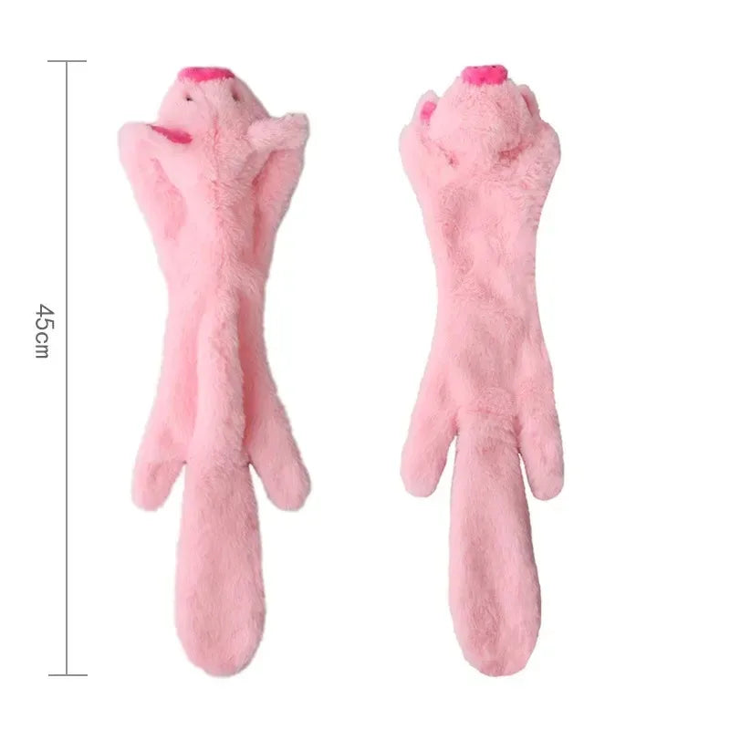 No-Stuffing Squeaky Dog Toy - Durable Simulated Animal Plush with Crinkle and Chew-Resistant Design Pig