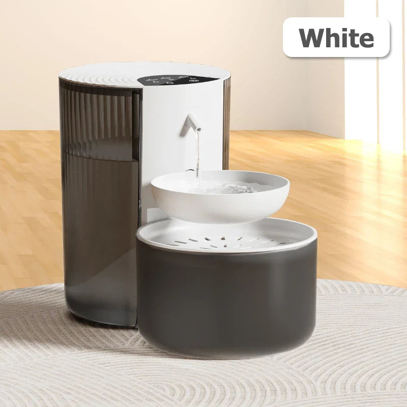 Rechargeable Smart Pet Water Dispenser – Wireless Cat Fountain & Automatic Dog Water Feeder S White 3L|China Mainland