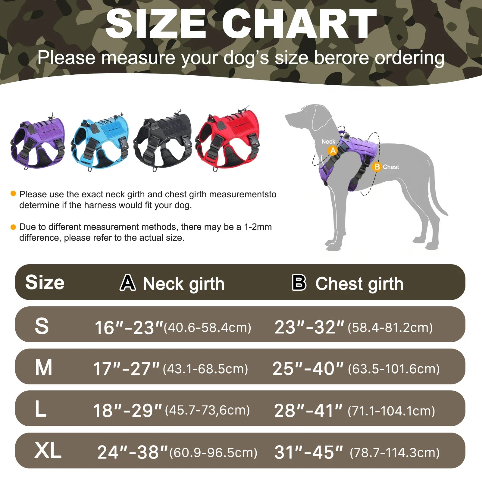 Tactical Dog Harness for Small Medium Large Dogs No Pull Adjustable Pet Harness Reflective Working Training Easy Control Vest