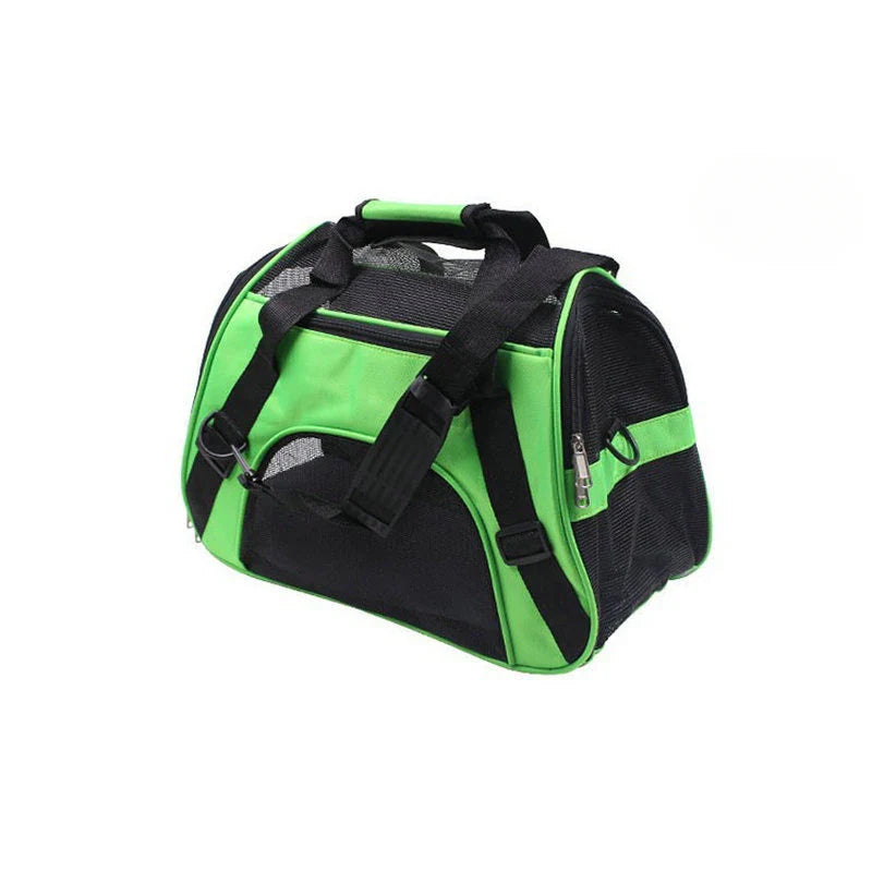 Portable Soft-Sided Pet Carrier Bag – Breathable Mesh Travel Carrier for Cats, Dogs & Puppies (S/M/L) Green