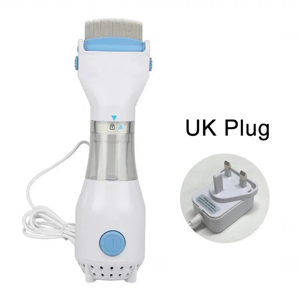 Electric Flea & Lice Removal Comb for Dogs & Cats — Gentle Pet Grooming & Deshedding Brush UK plug