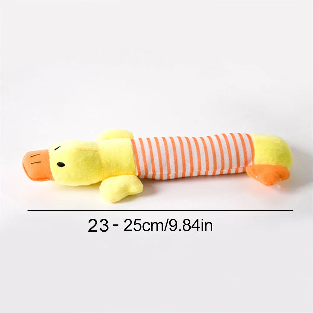 No-Stuffing Squeaky Dog Toy - Durable Simulated Animal Plush with Crinkle and Chew-Resistant Design Yellow