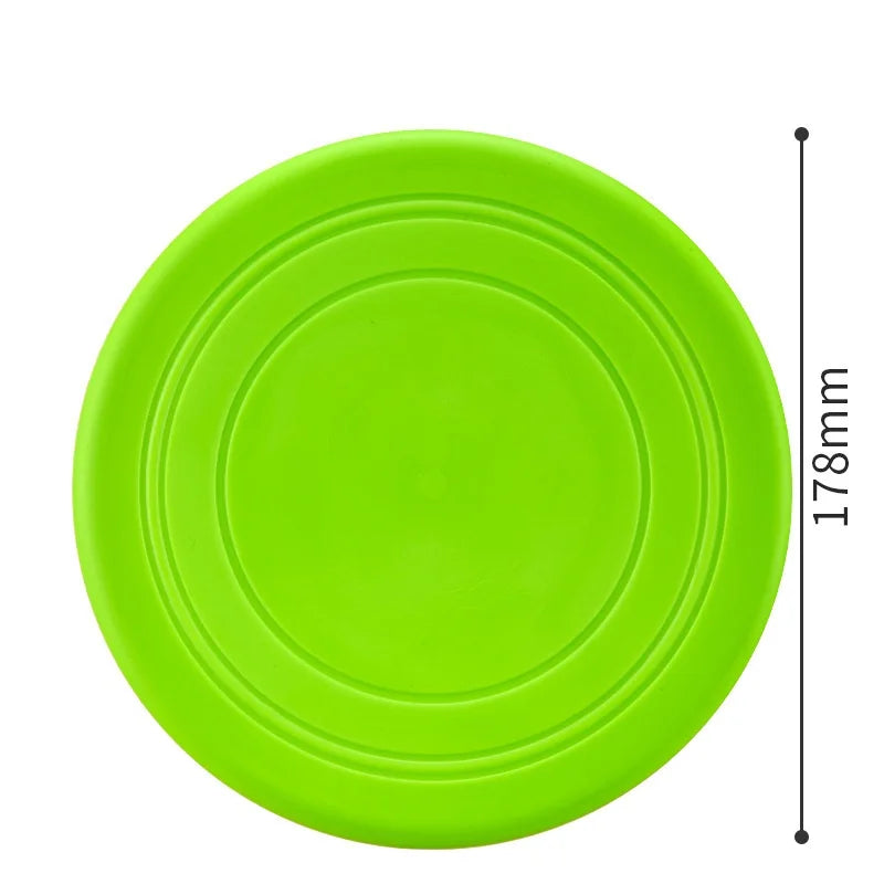 7-Color Silicone Flying Saucer Pet Toy - Chew-Resistant Flying Disc for Dogs & Cats, Interactive Puppy Training & Fetch diameter 18cm Green