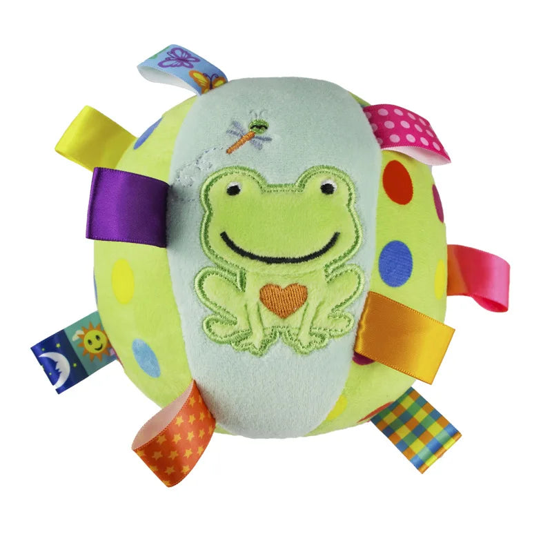 Plush Vocal Toy Ball with Bells - Interactive Chew & Tooth-Cleaning Pet Toy for Dogs, Puppies & Cats (6 in / 15 cm) light green