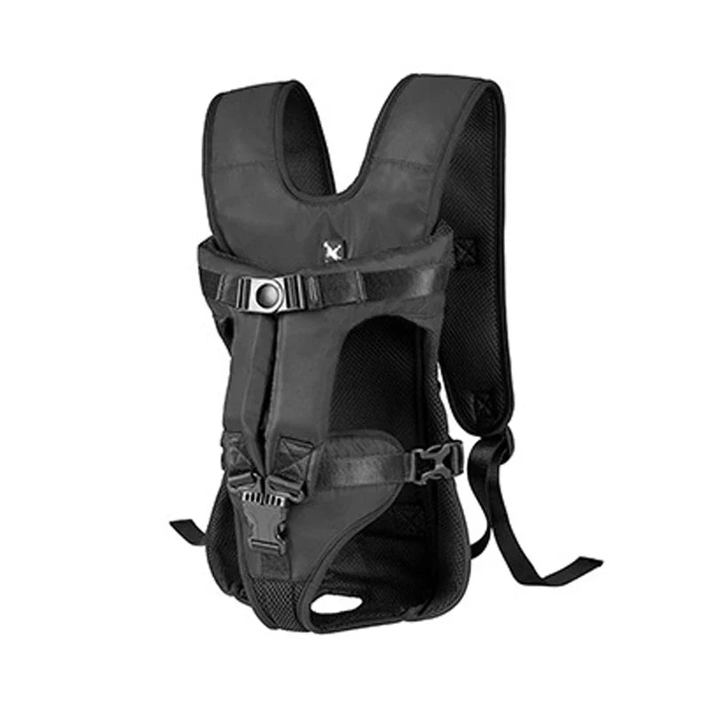 Hands-Free Breathable Pet Carrier Backpack Front & Back Dog Cat Carrier for Small Pets Under 30 lbs (13.6 kg) black