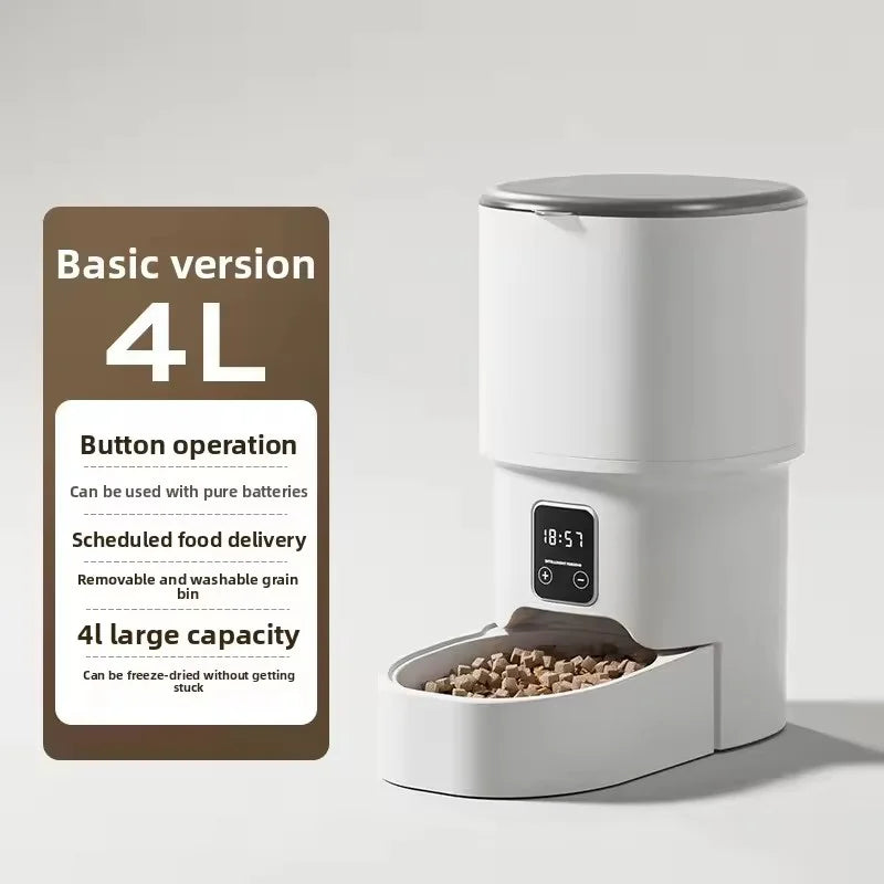 Automatic Dog Cat Feeder Smart Timer Quantitative App Remote Control Visible Food Dispenser For Puppy Kitten Pet Supplies Basic Version USB Type-C