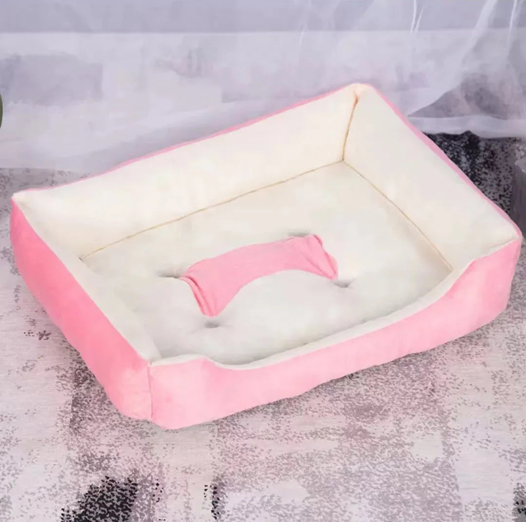 Large Plush Pet House Bed — Deep Sleeping Calming Dog & Cat Cushion for Puppies and Small Breeds (Chihuahua) 1