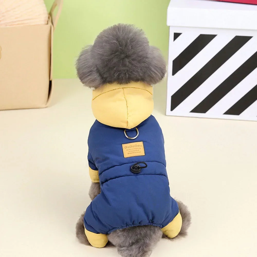 Waterproof Pet Clothes for Dog Winter Warm Dog Jacket Coat Cat Small Dog Hooded Jumpsuit Snowsuit Puppy Outfits for Cold Weather