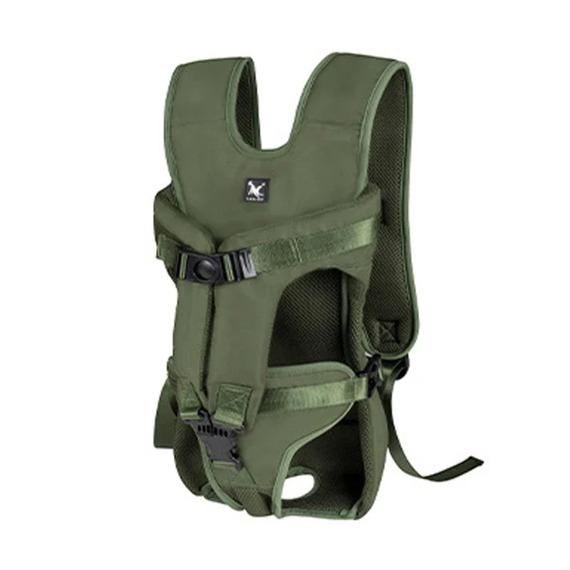 Hands-Free Breathable Pet Carrier Backpack Front & Back Dog Cat Carrier for Small Pets Under 30 lbs (13.6 kg) green