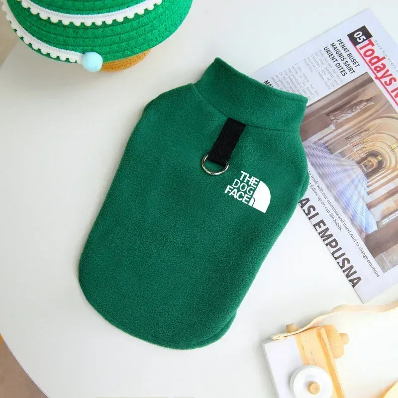 Fleece Warm Dog Sweater Vest — Autumn Winter Coat for Small Dogs (Chihuahua, French Bulldog, Yorkie) Green 1