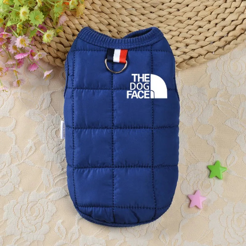 Pet Dog Clothes Adidog Dog Hoodies Autumn Winter Warm Coat for Large Dogs Jacket Sweater Puppy French Bulldog Clothing dog face Blue