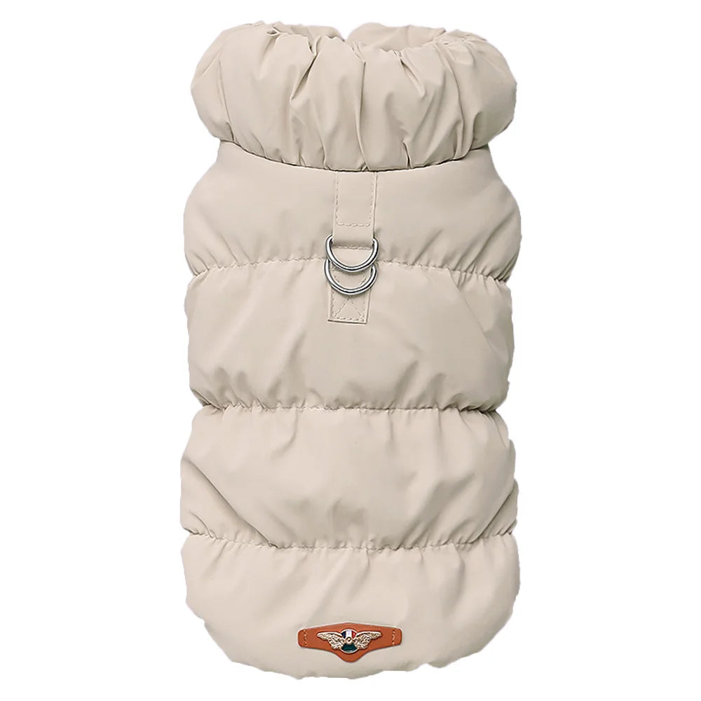 Padded Winter Pet Coat - Warm Windproof Jacket Vest for Small & Medium Dogs and Cats (S/M/L/XL) Khaki