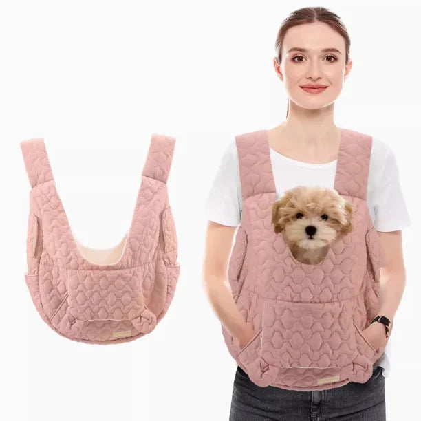 Pet Front Carrier Backpack - Waterproof Wind-Resistant Chest Bag for Dogs & Cats, Fits Pets up to 8.8 lb (4 kg) pink M