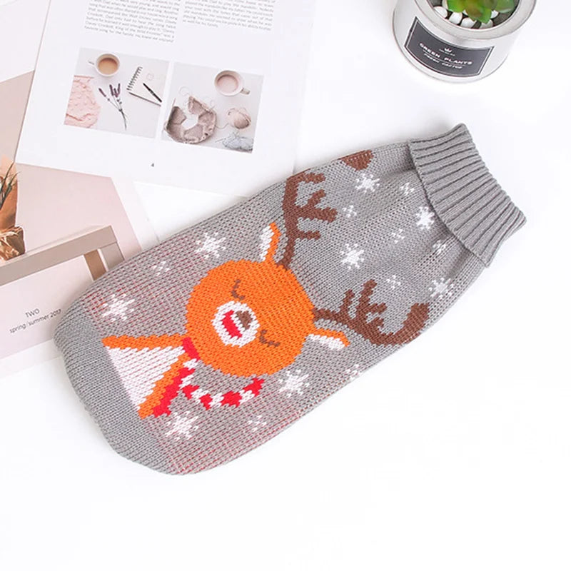 Christmas Cat Sweater Winter Warm Pet Costume for Cats Kedi katten Sphynx Clothing Mascotas Clothes for Dog Animals ropa de gato Gray Deer China Mainland